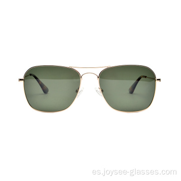 Lentes verdes Material de metal de moda Macho de moda usa gafas ópticas